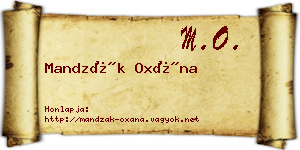 Mandzák Oxána névjegykártya